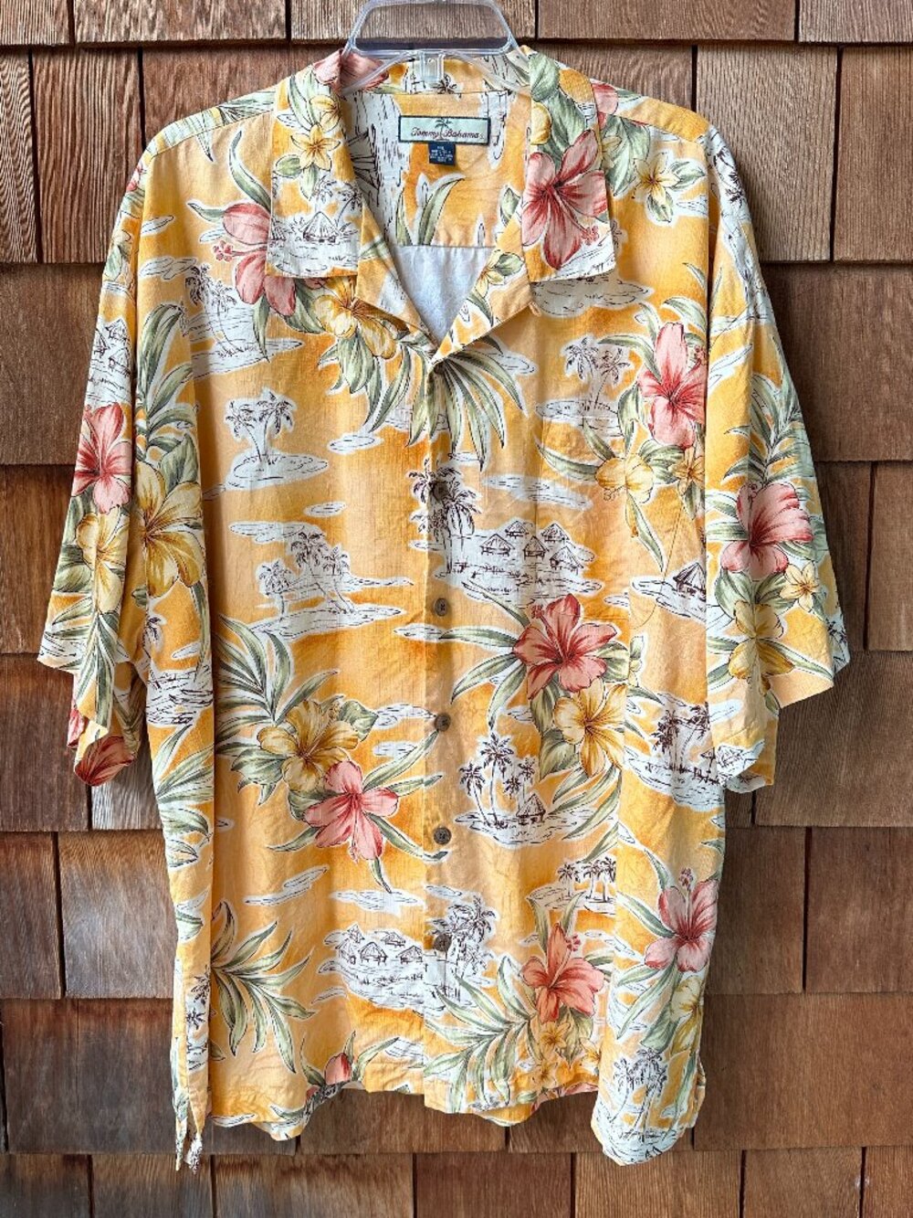 EUC Tommy Bahama Washable Silk Tropical Print Camp Shirt in Men's XX-Large